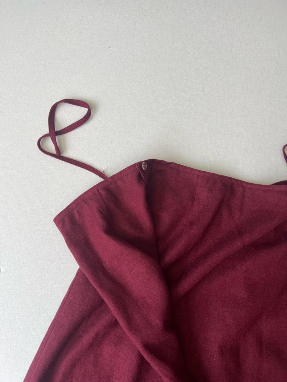 MIXIT Linen Blend Women’s Burgundy A-Line Midi Skirt - L - Picture 3 of 9
